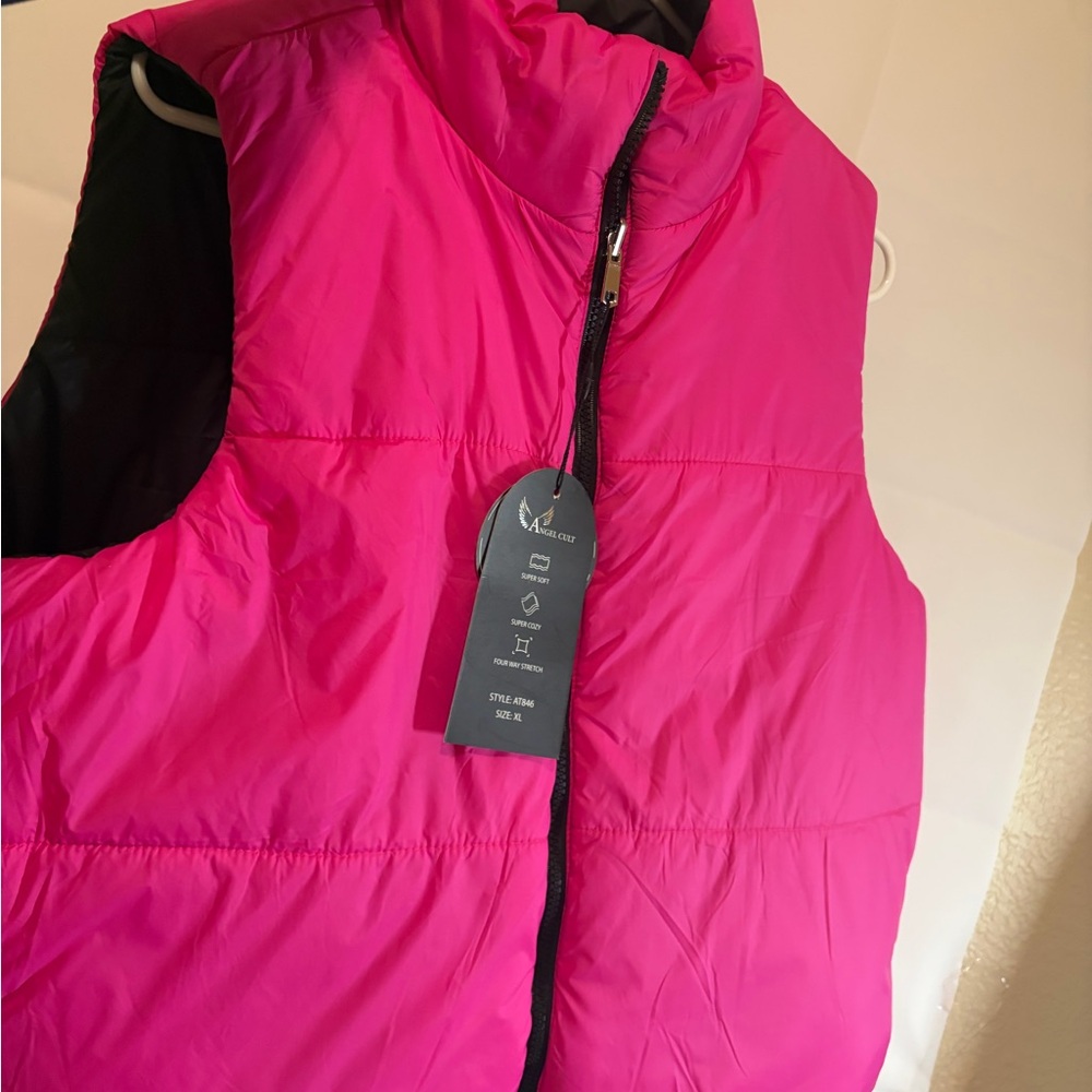 Women's Pink Puffer Vest
